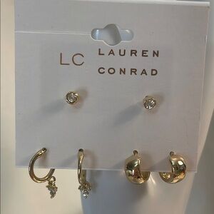 LC Lauren Conrad Gold Earring Set